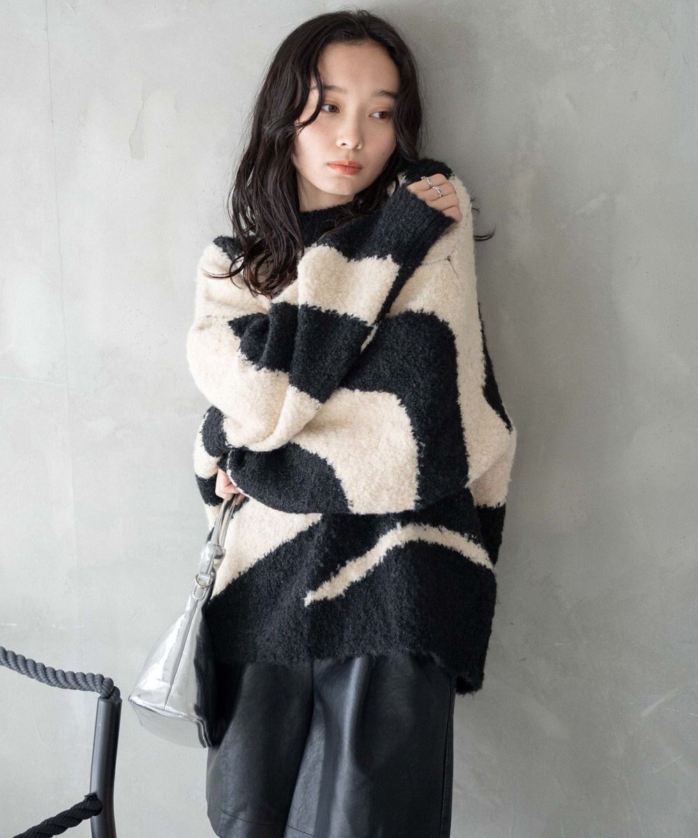 WEGO 幾何学柄ニットプルオーバー 