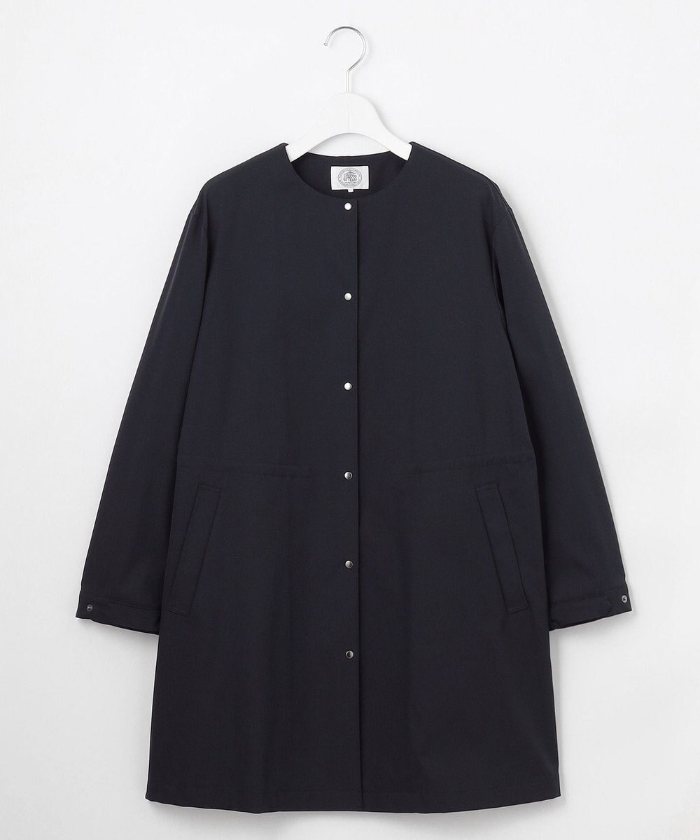 J.PRESS LADIES 【洗える・撥水】ドライツイルストレッチ ノーカラー コート 