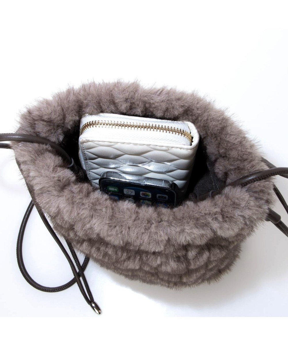 UNBILLION カシュカシュ cachecache / ミンク風カットファー巾着ミニバッグ 