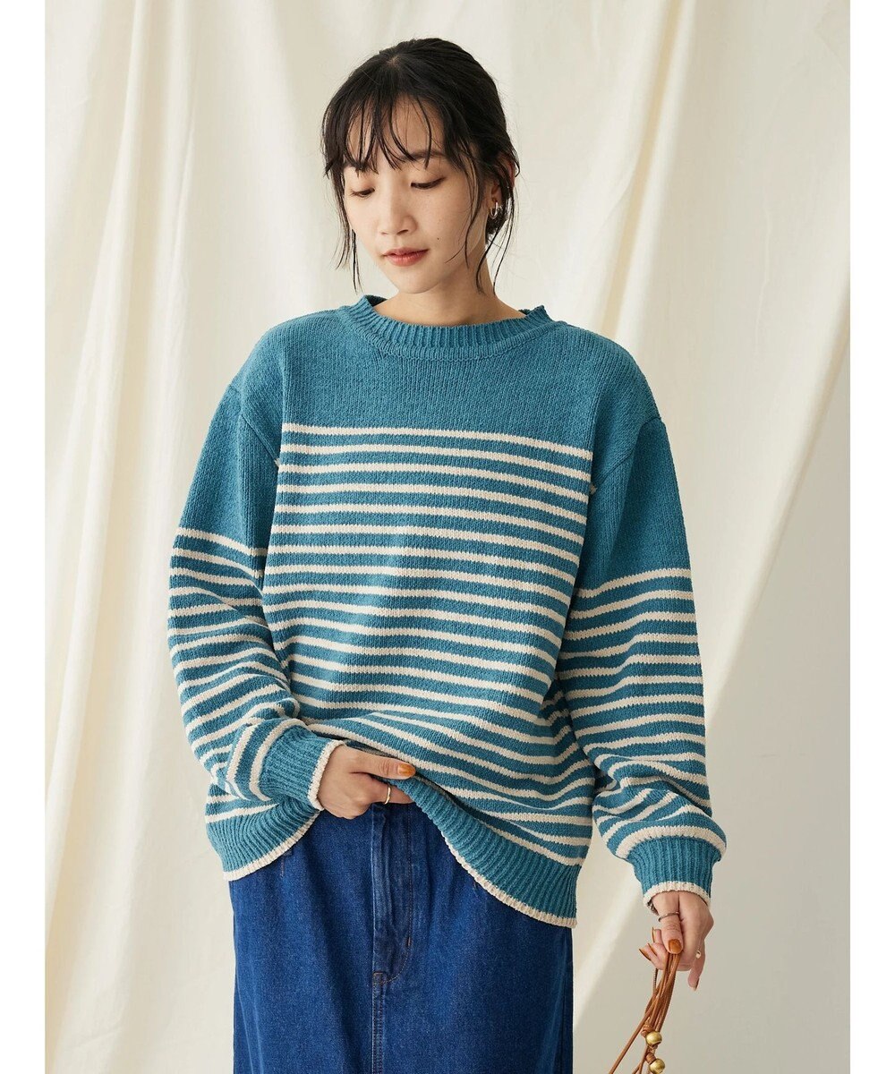 CRAFT STANDARD BOUTIQUE 洗えるモールニットボーダープルオーバー 