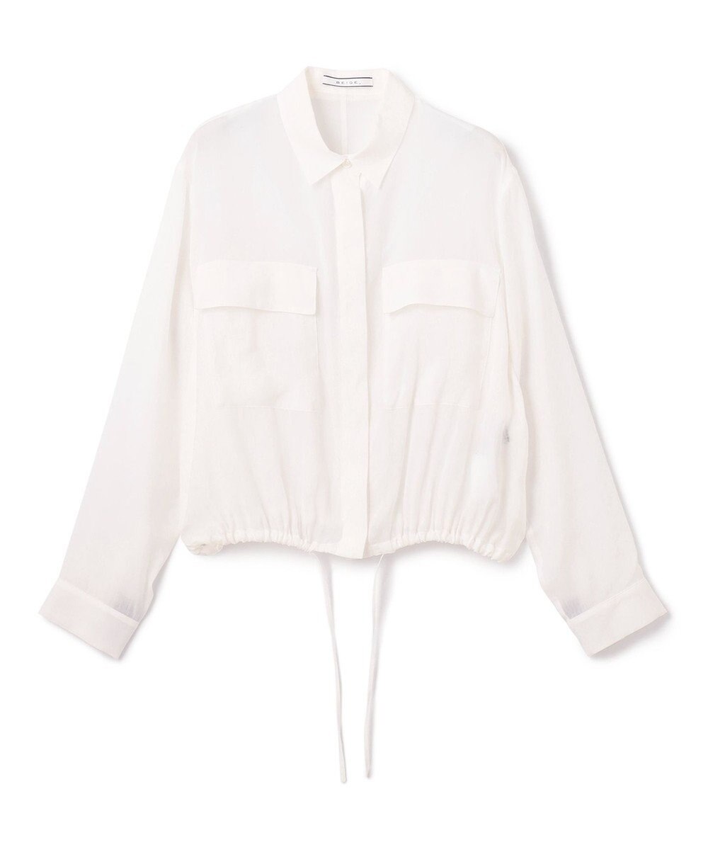 BEIGE， PAULINE / ドローストリングシアーブラウス 