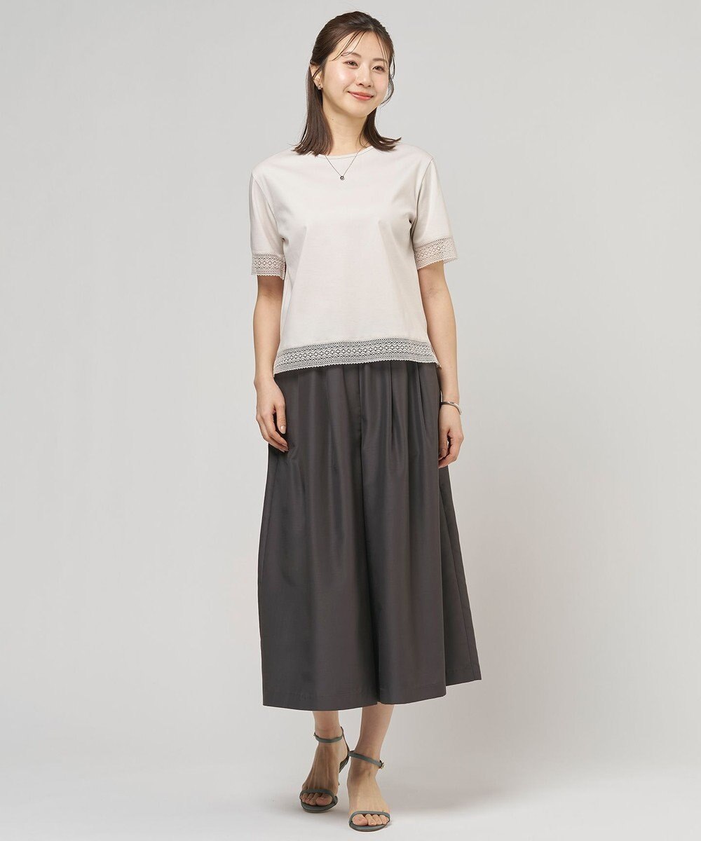 J.PRESS LADIES L エアリースパンボイル ガウチョ パンツ 