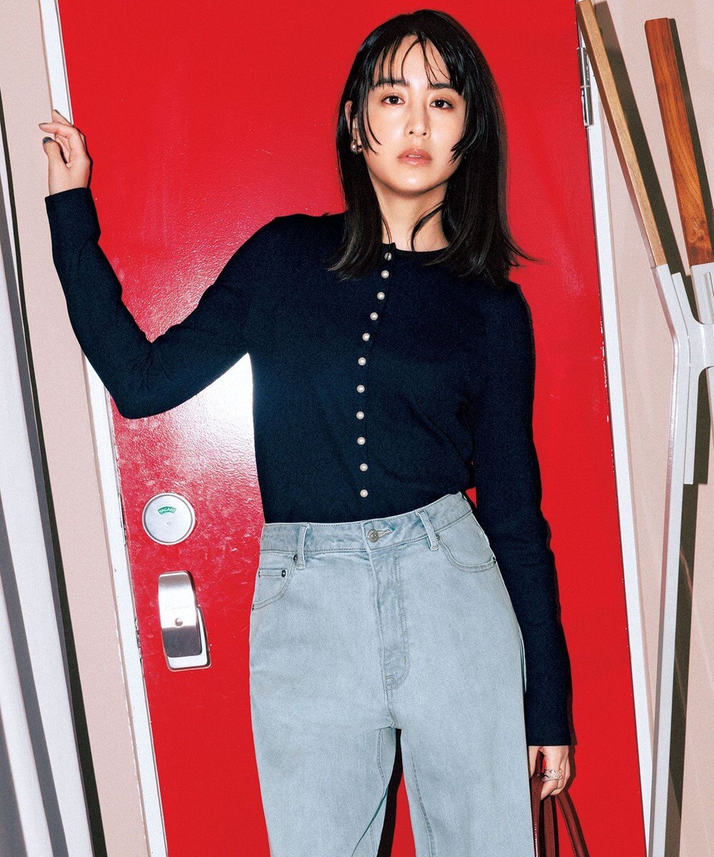 UNFILO ドライタッチリブ カーディガン 