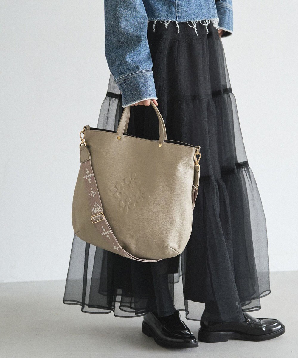 russet エンボスモノグラム ソフトレザー 2WAYトートバッグ(CE-1611) 