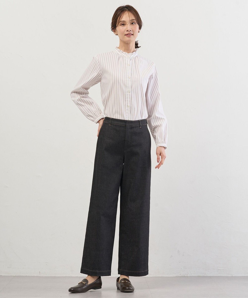 J.PRESS LADIES L 【WEB限定カラーあり】ハイパワーデニムツイル ワイドパンツ 