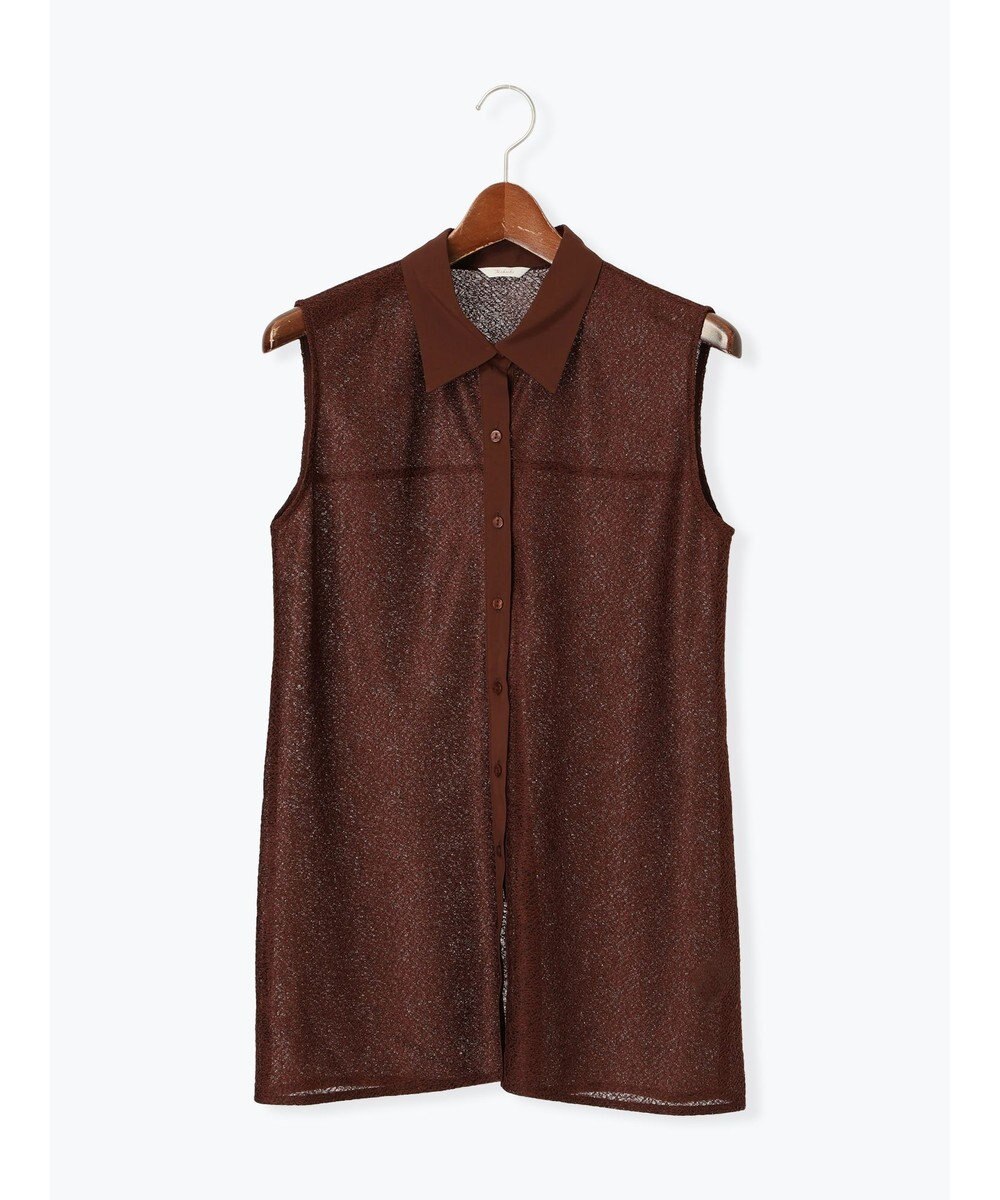 Te chichi クレープメッシュノースリーブシャツ（セットアップ可） 