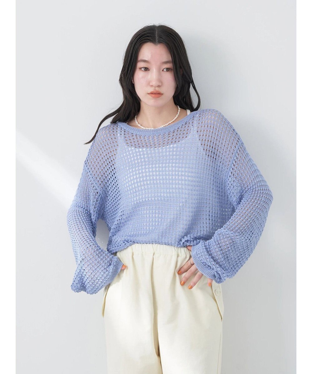 earth music&ecology レーシーニットプルオーバー 