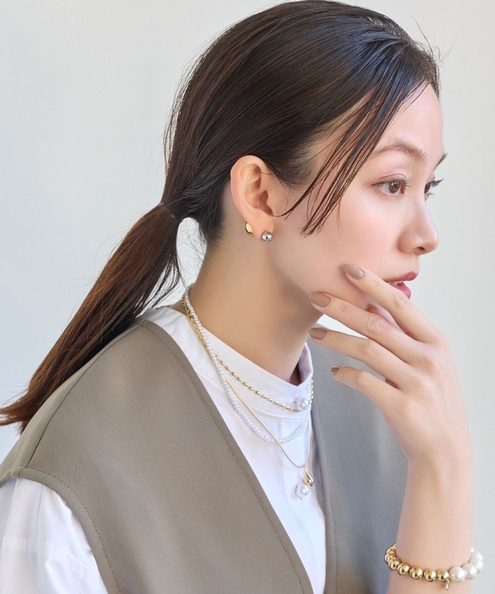 Phoebe <オンワード限定セット>マーブルハートバンスクリップ×メタルボールバックキャッチピアス 