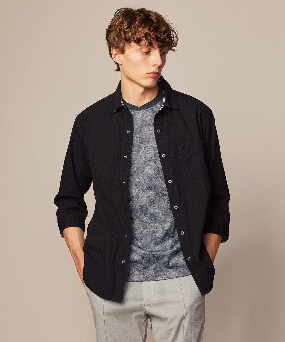 JOSEPH ABBOUD 【キングサイズ・オーガニックコットン/サスティナブル】JOE COTTON プリッセリバー リバーシブル シャツ 