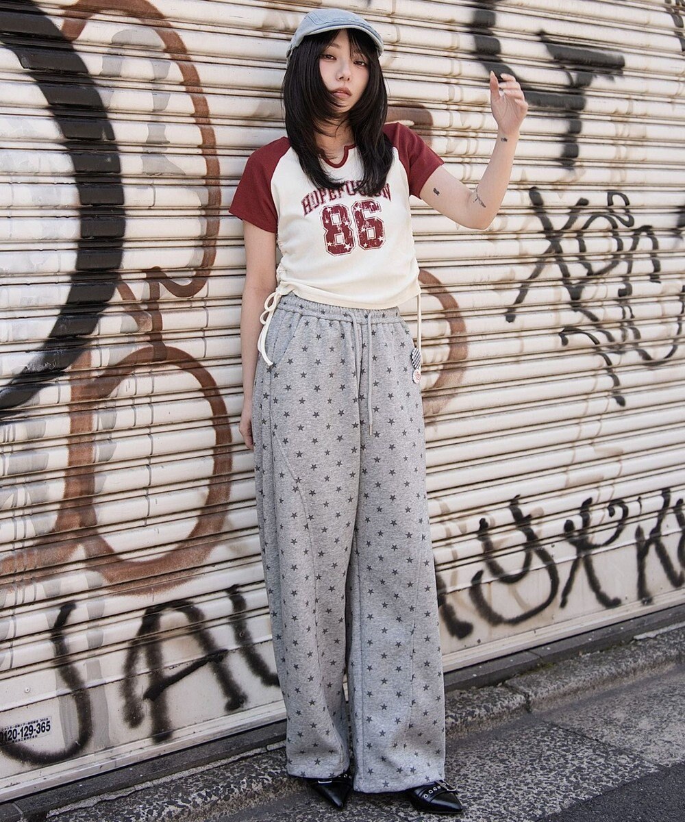 WEGO キーネックサイドレースアップちびT 