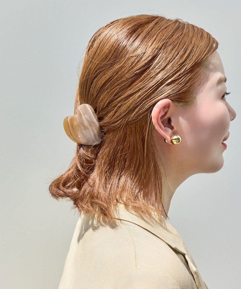 Phoebe <オンワード限定セット>マーブルハートバンスクリップ×メタルボールバックキャッチピアス 