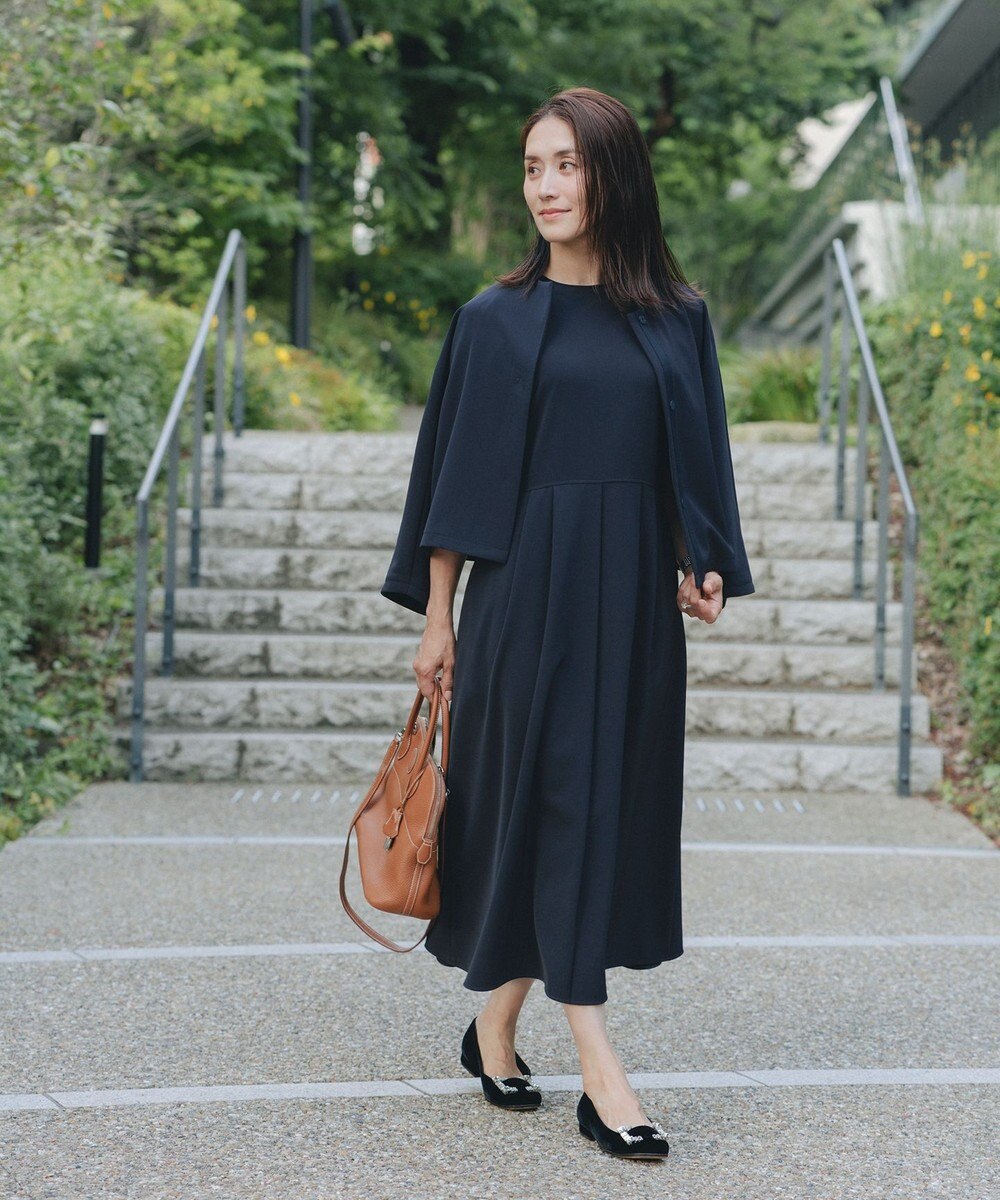 #Newans 【セレモニーにも】＜亀恭子さんコラボ＞コクーンフォルムノーカラージャケット 