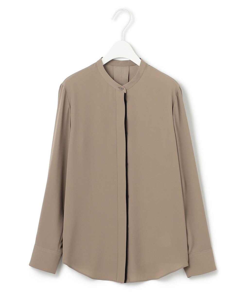 ICB 【WEB限定カラーあり・速乾・洗える】BackSatinAmunzen バンドカラーブラウス 