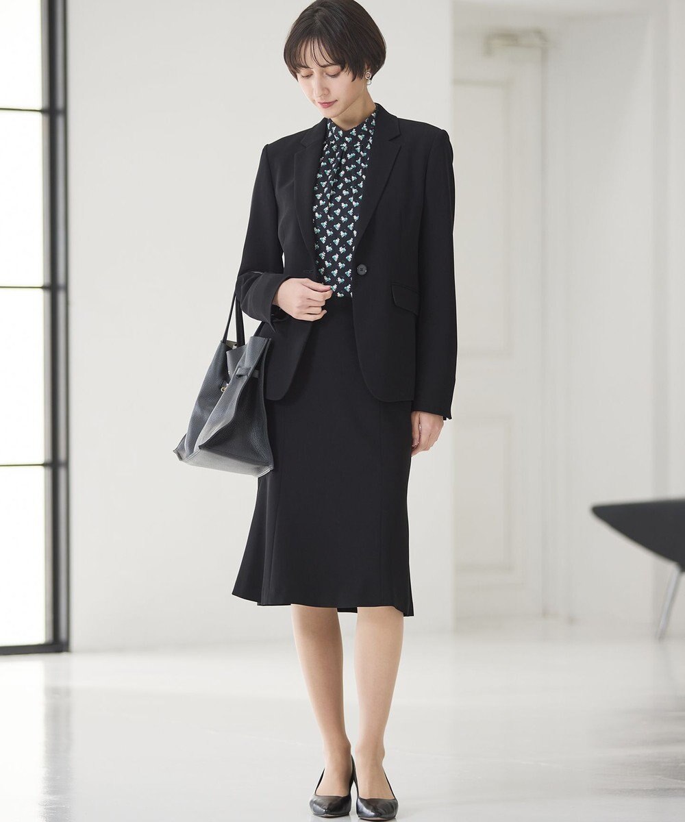 23区 【セットアップ対応/洗える】トリアセダブルジョーゼット テーラード ジャケット 