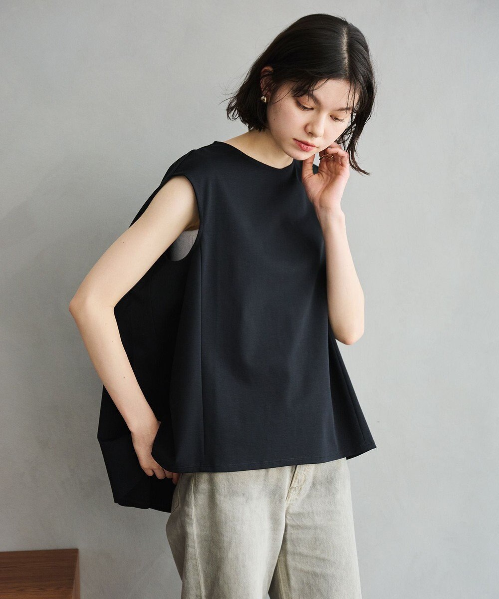 #Newans 【洗える】スクエアシルエットノースリーブカットソー 