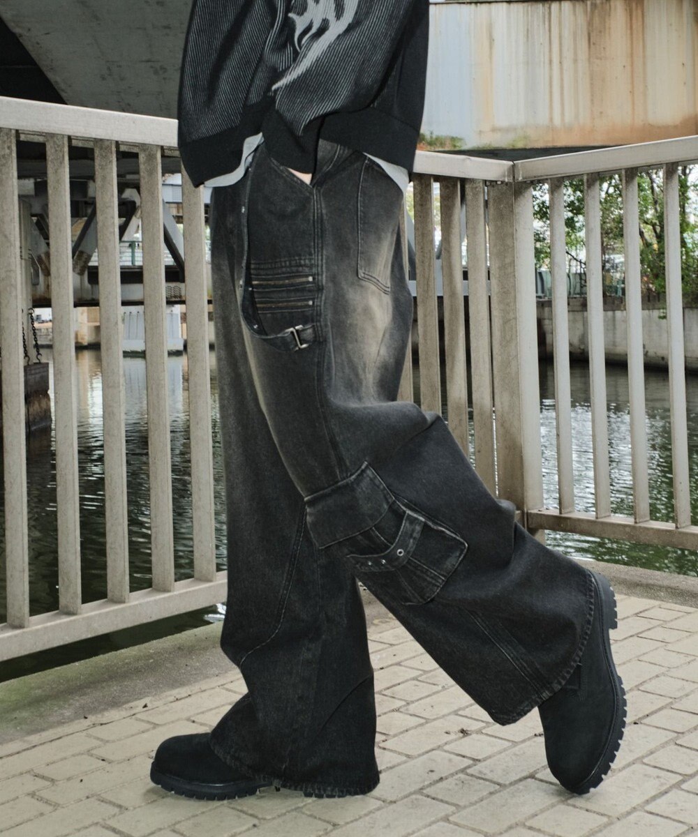 WEGO マルチZIPデニムパンツ 