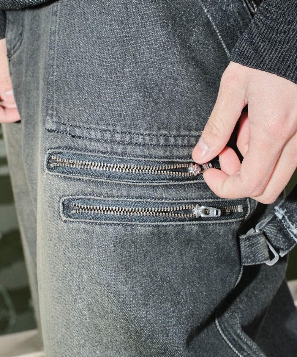 WEGO マルチZIPデニムパンツ 