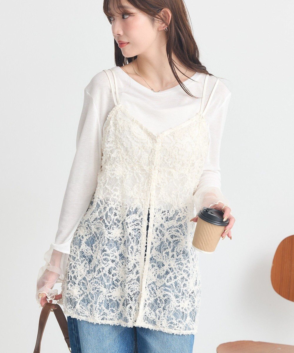 earth music&ecology モールレースキャミチュニック 