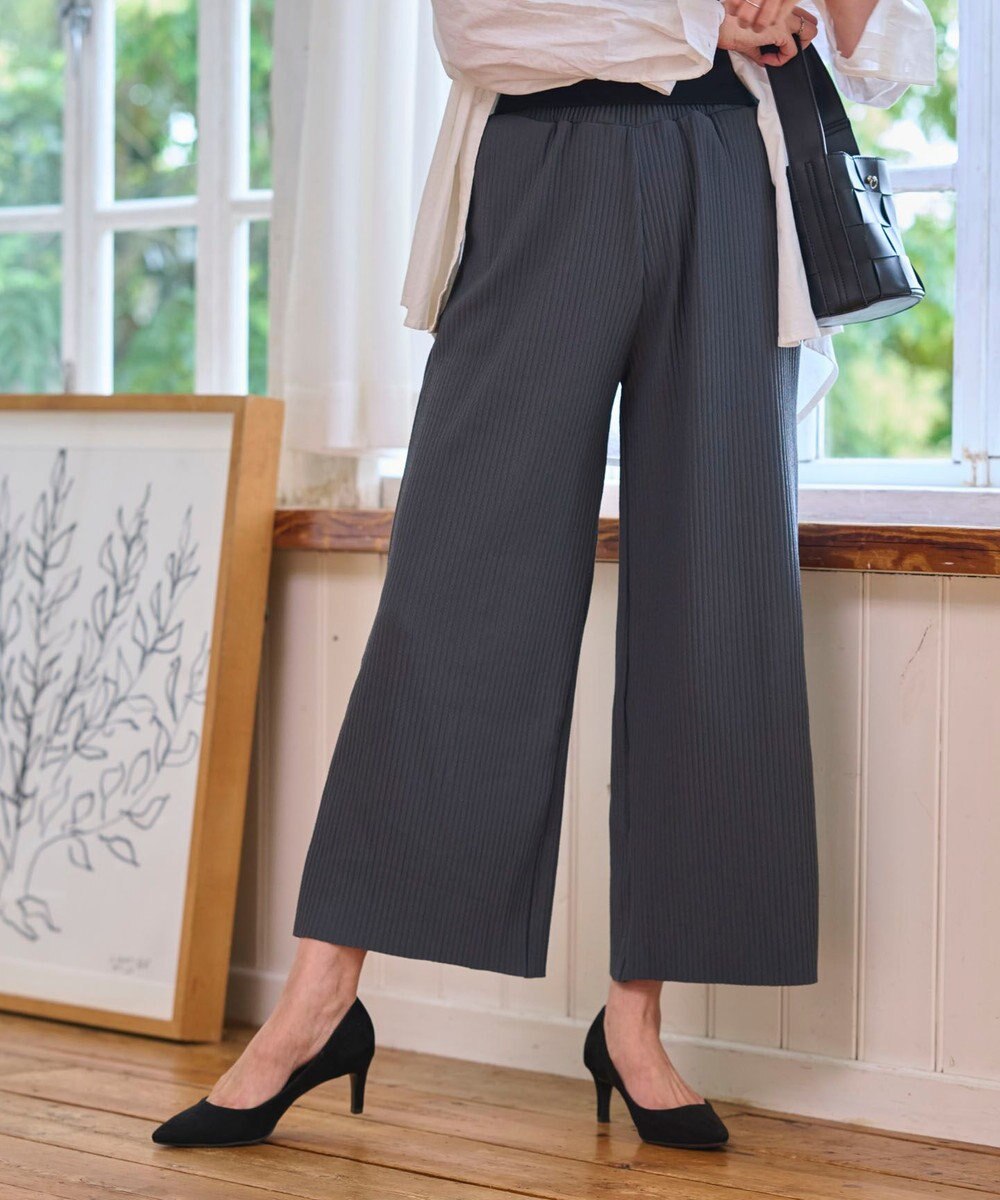 WEGO 【WEB限定/2025年秋冬新作/裾カットOK！自分サイズに調整可能/ウエストゴム/しわになりにくい/】カットプリーツパンツ 