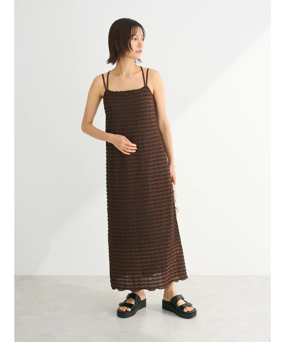 Green Parks カップ付きフリル生地キャミワンピース 