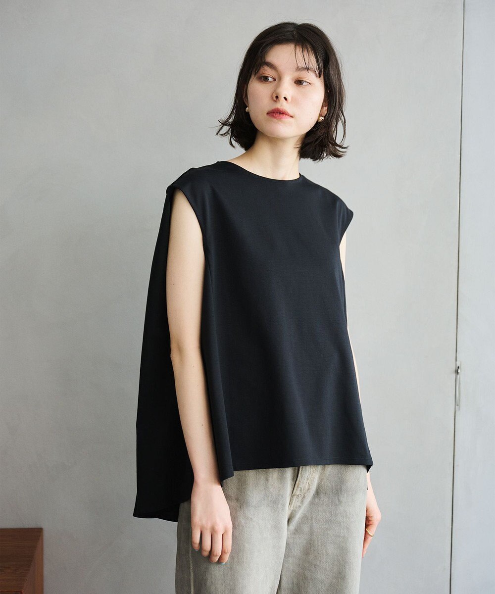 #Newans 【洗える】スクエアシルエットノースリーブカットソー 