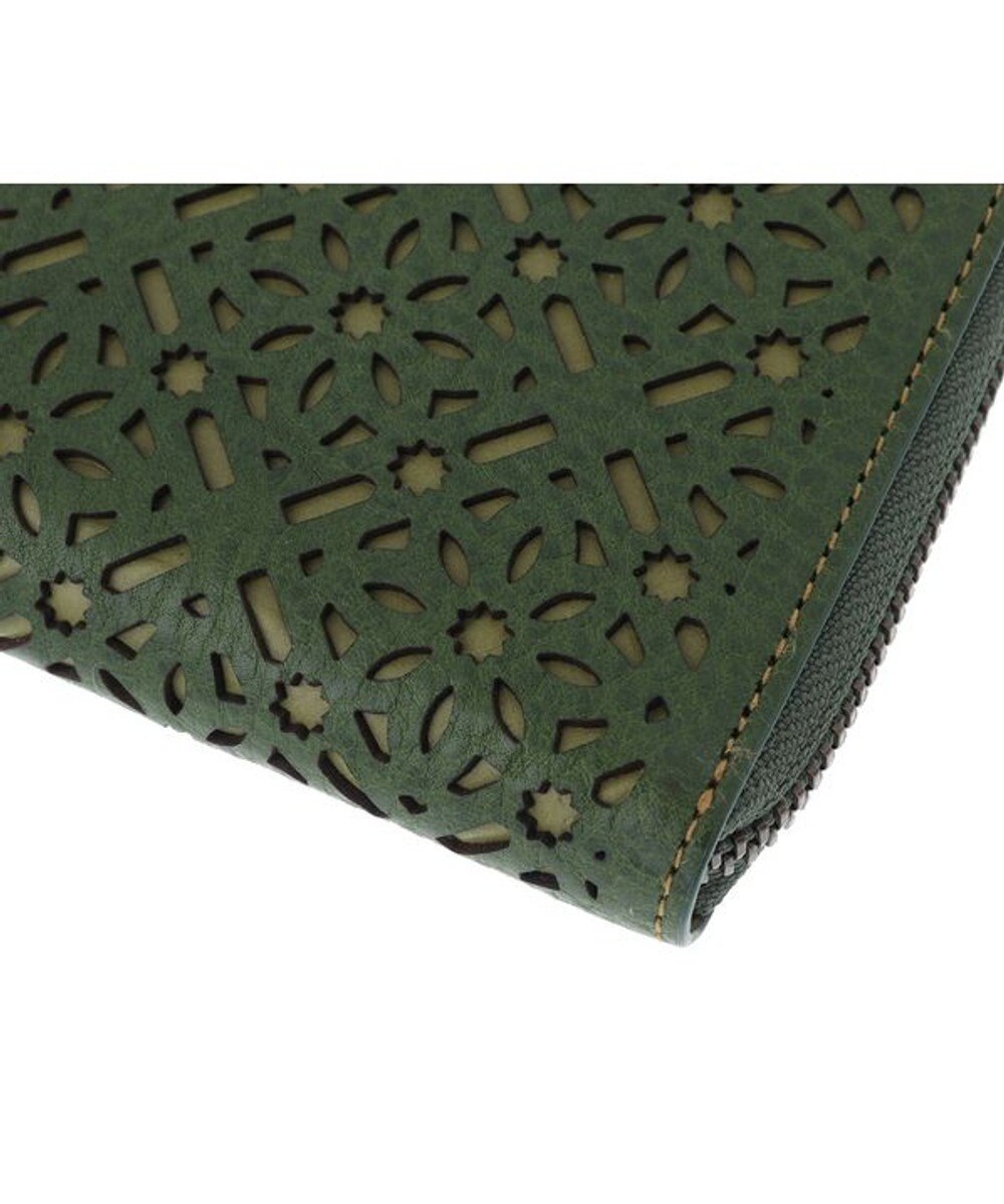 genten ダイヤカットワーク　Lファスナー長財布 