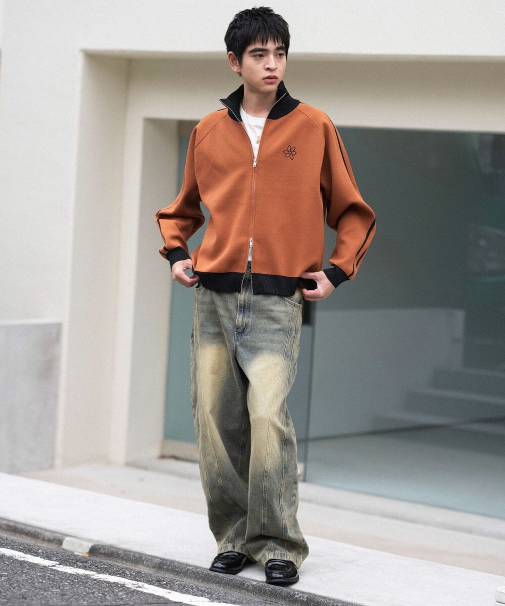 WEGO 【ユニセックス着用ITEM】ライントラックニットジャケット 