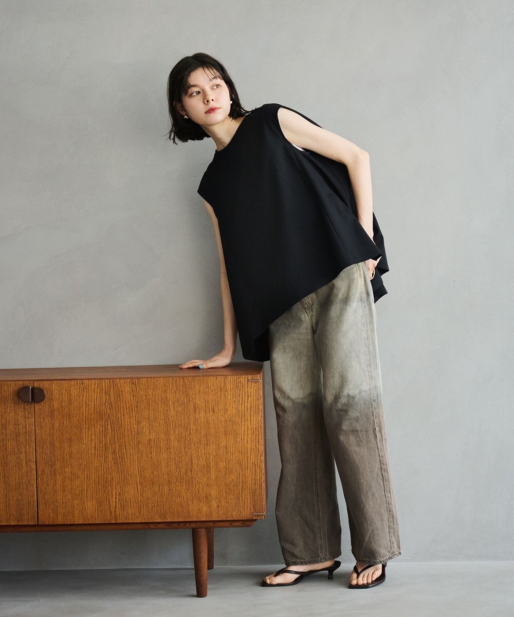 #Newans 【洗える】スクエアシルエットノースリーブカットソー 