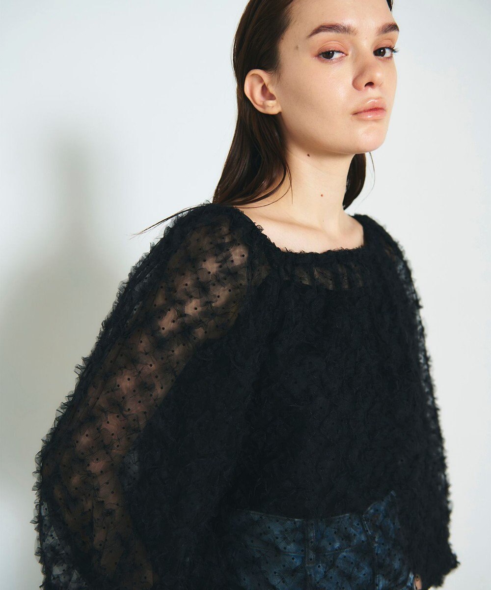 GRACE CONTINENTAL チュール刺繍トップ 