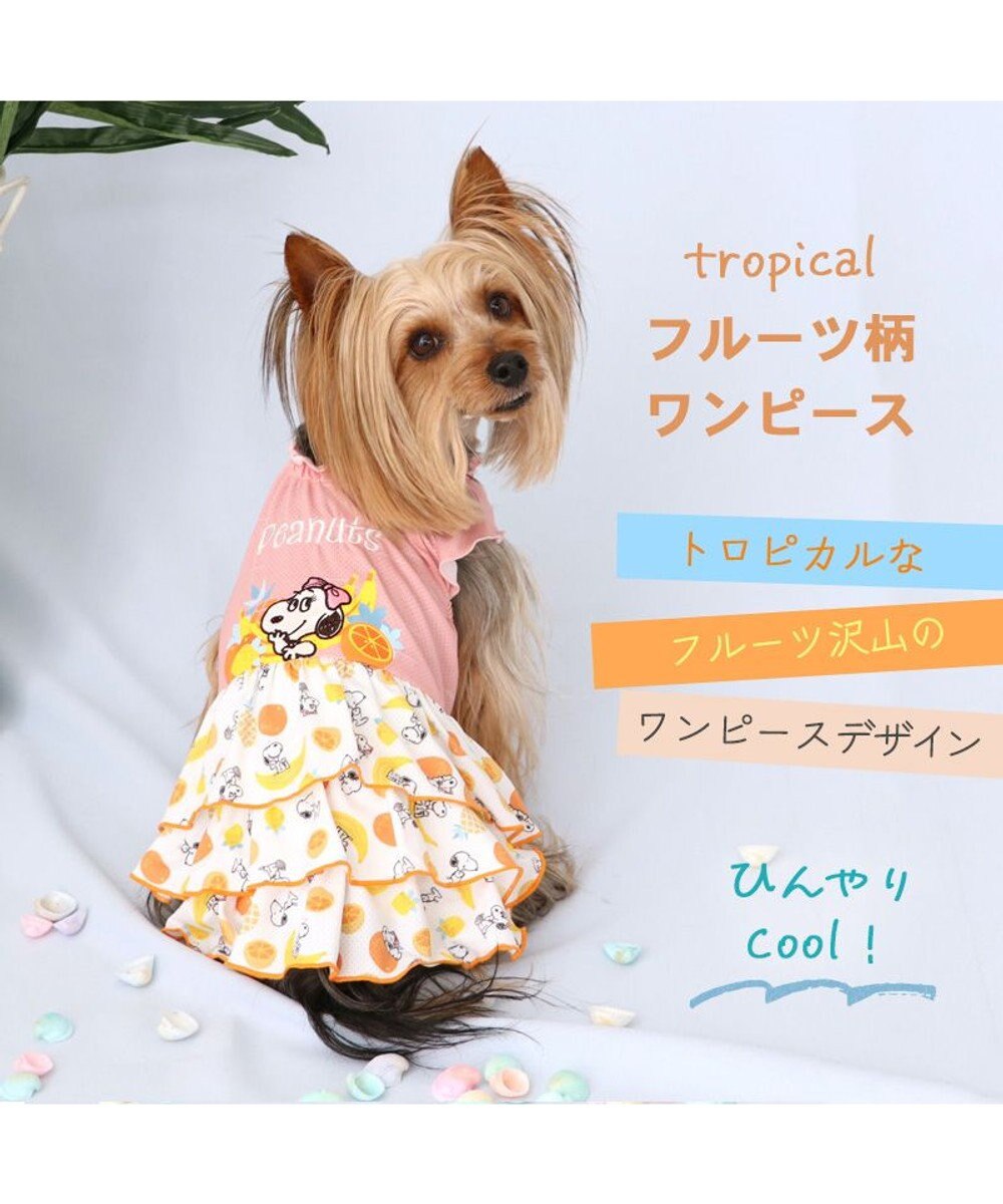 PET PARADISE 犬の服 春夏 ひんやり クール メッシュ 接触冷感 虫よけ スヌーピー フルーツ柄ワンピース 【小型犬】クールマックスエコメイド 