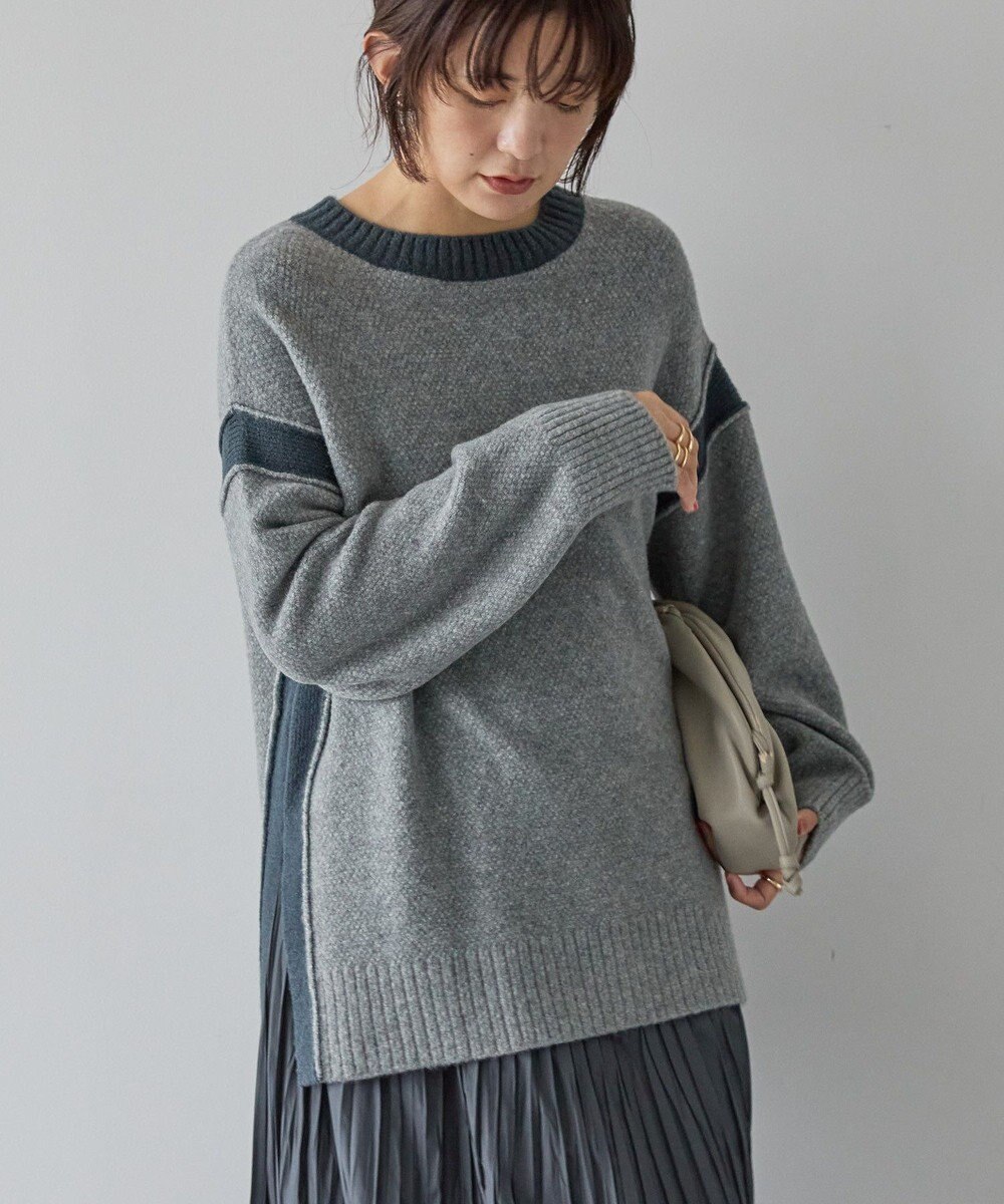 AMERICAN HOLIC バイカラーニットプルオーバー【WEB限定カラー有り】 