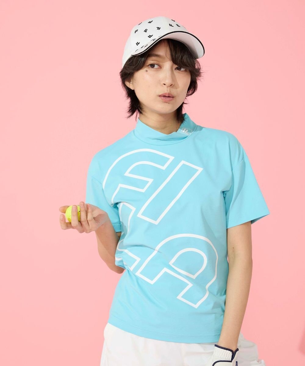 FILA GOLF／marie claire 【FILA GOLF】 シンプルロゴ半袖モックネックシャツ 