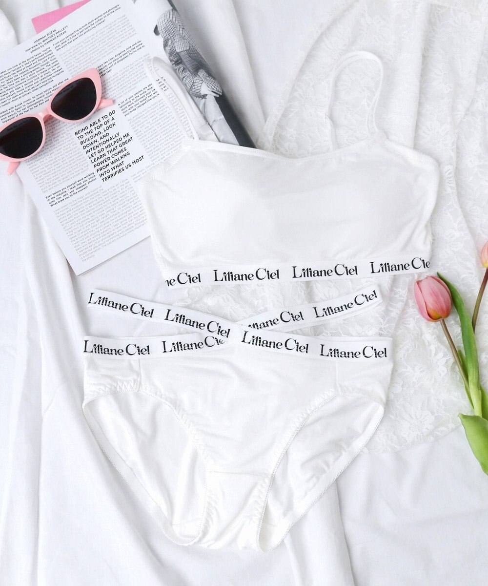 WEGO 【ブラトップ＆ショーツセット】Liliane　Ciel　ロゴテープ 