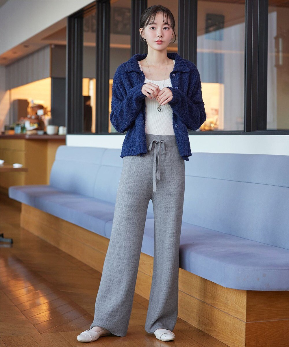 Tiaclasse 裏シャギージャガードニットパンツ 