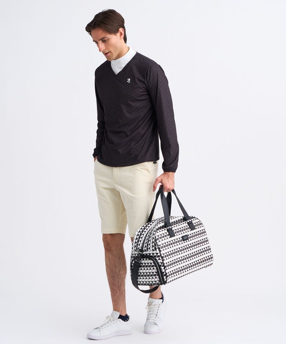 23区GOLF 【UNISEX】フラッグ総柄ボストンバッグ　シューズ収納付きの大容量　ショルダー持ちも可能 