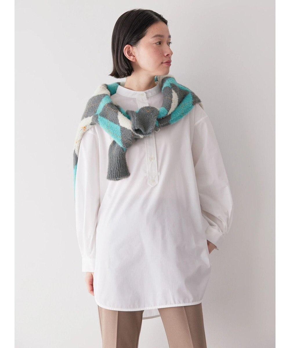 AMERICAN HOLIC イージーケアバンドカラーシャツチュニック 