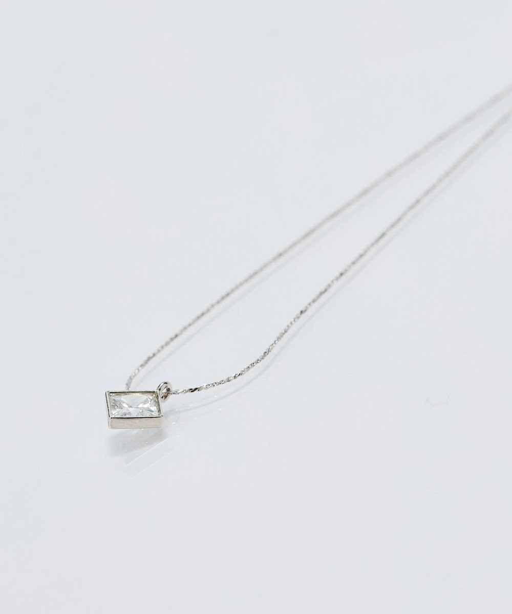 Phoebe 【金属アレルギー対応】グリマースクエアビジューネックレス/ニッケルフリー シルバー 