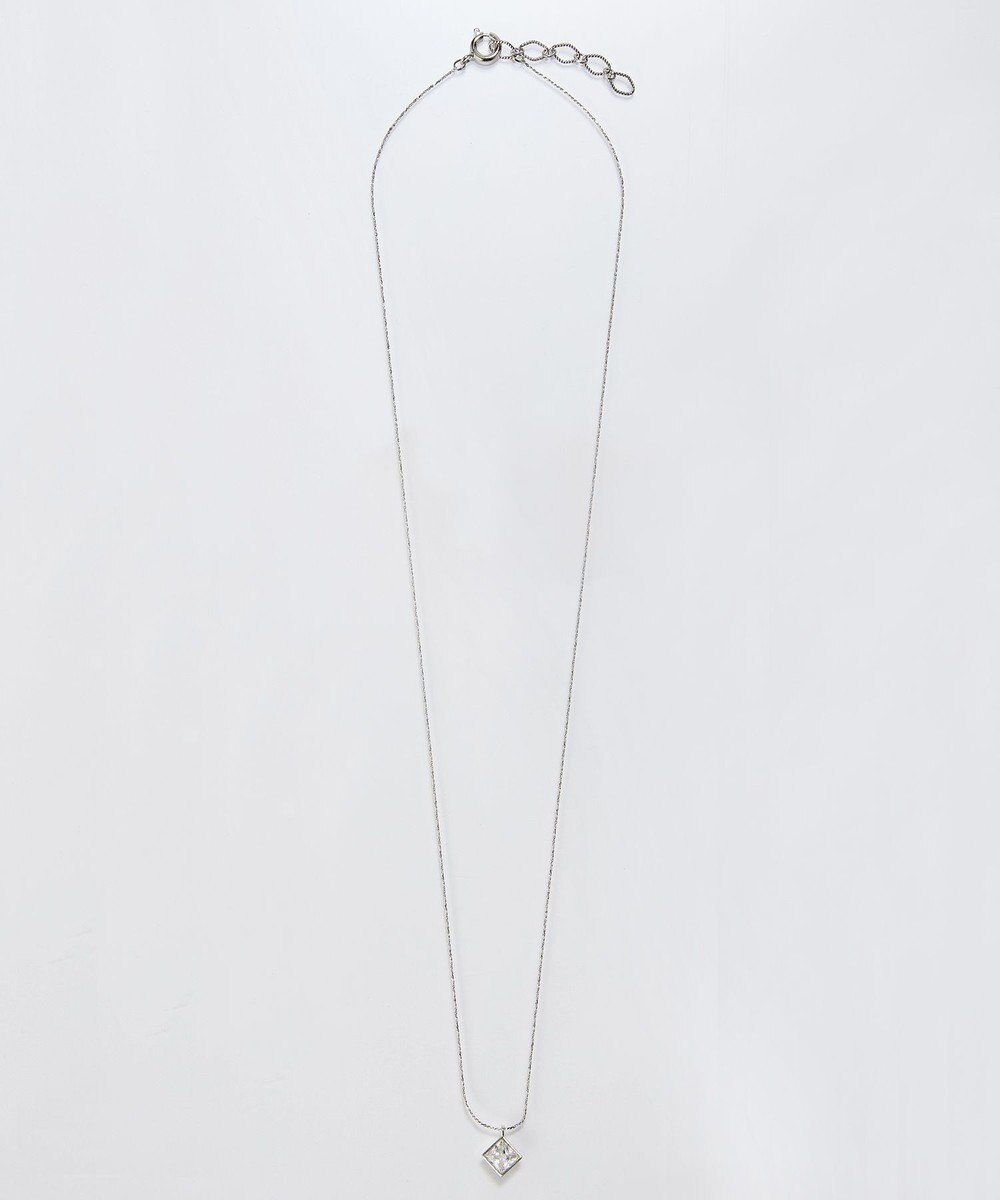 Phoebe 【金属アレルギー対応】グリマースクエアビジューネックレス/ニッケルフリー シルバー 
