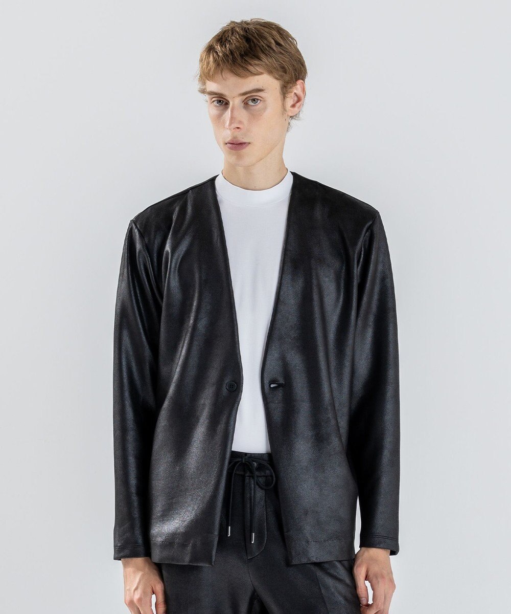 JOSEPH HOMME 新素材【ストレッチ/光沢感】レザーライクジャージー　カーディガン 