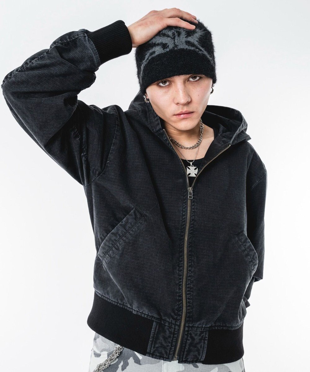 WEGO 【ユニセックス着用ITEM】リップストップフードブルゾン 