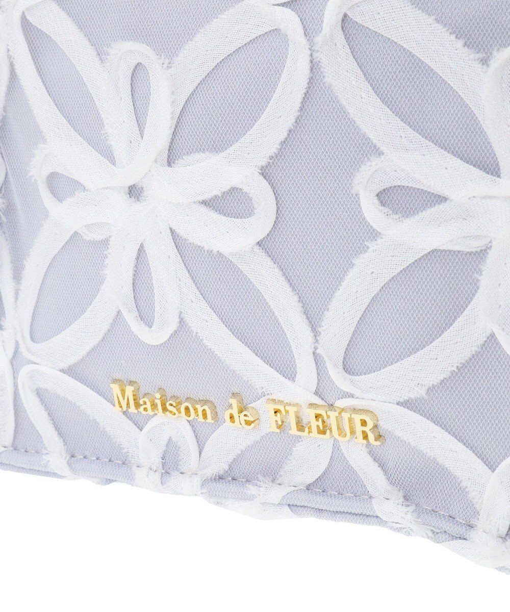 Maison de FLEUR チュールフラワーフリルミニショルダートートバッグ 