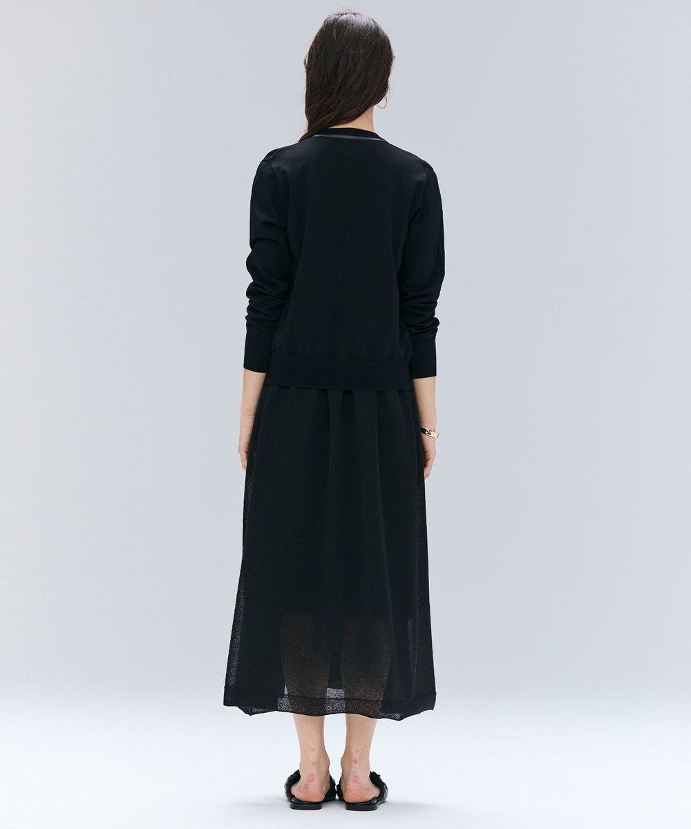 BEIGE， 【洗える】NADIA / レザーラインジップカーディガン 