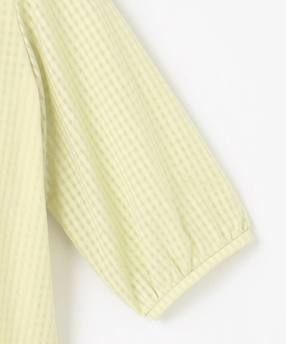 J.PRESS LADIES 【洗える】コットンブレンドチェック バンドカラー カットソー 