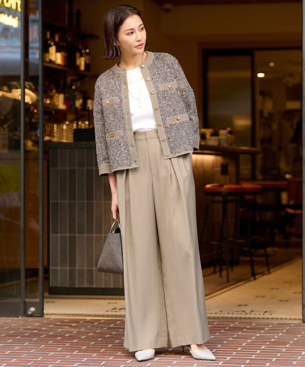 自由区 【XSサイズ～/洗える/セット可】キュプラリネンシャンタン ワイドパンツ 