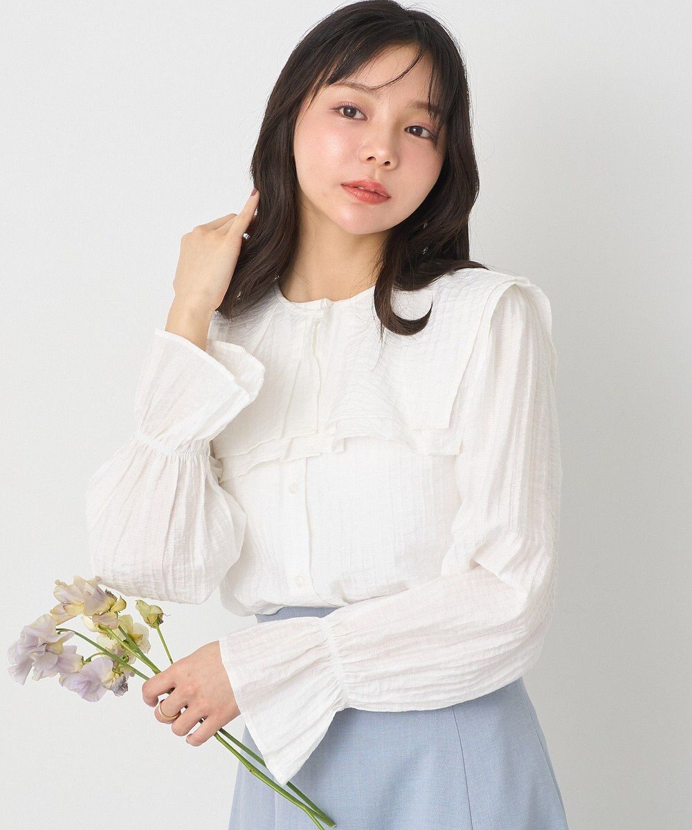 earth music&ecology ２ＷＡＹスクエアラッフルカラーブラウス 