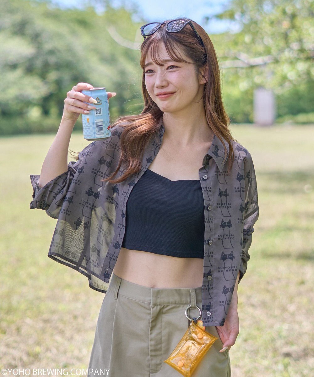 earth music&ecology emae×水曜日のネコ　シアーシャツ 