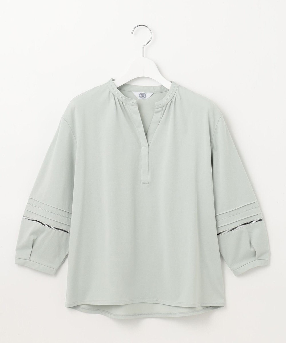 J.PRESS LADIES S 【洗える】プレーティングジャージー スキッパー カットソー 