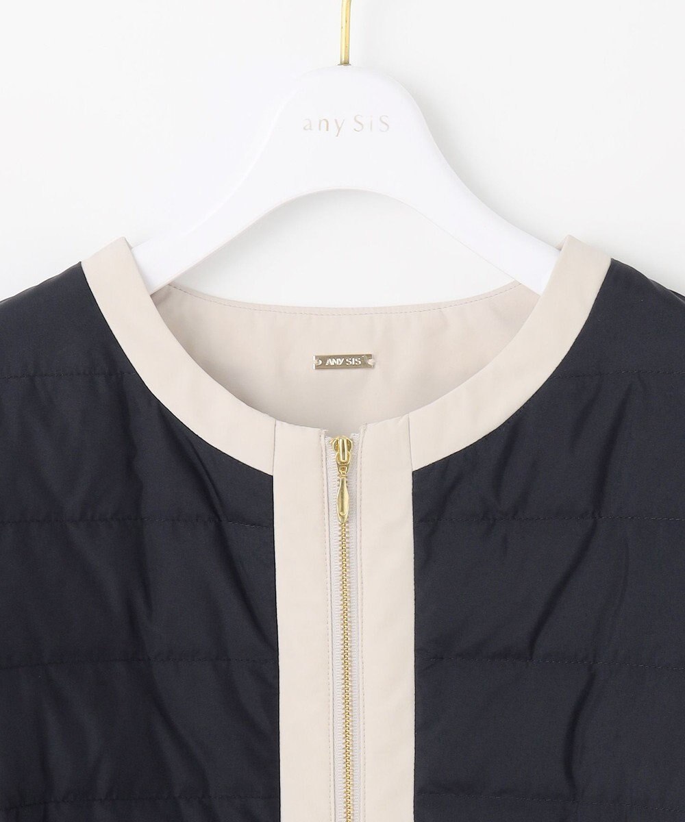 ANY SIS 【2WAY】ノーカラーダウン ジャケット 