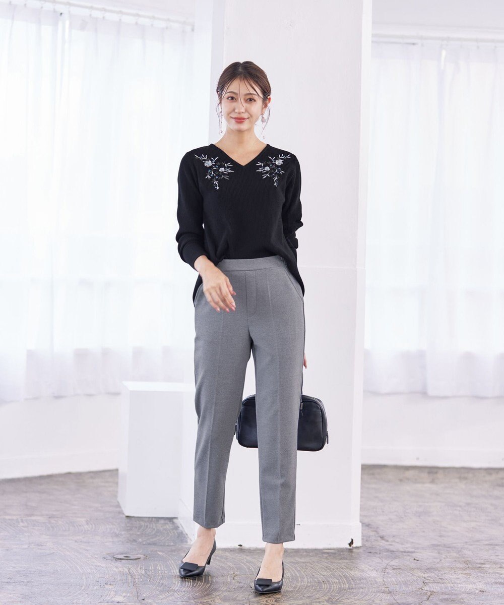 Tiaclasse 【GOLD LABEL・日本製・洗える】 カシミアタッチテーパードパンツ 