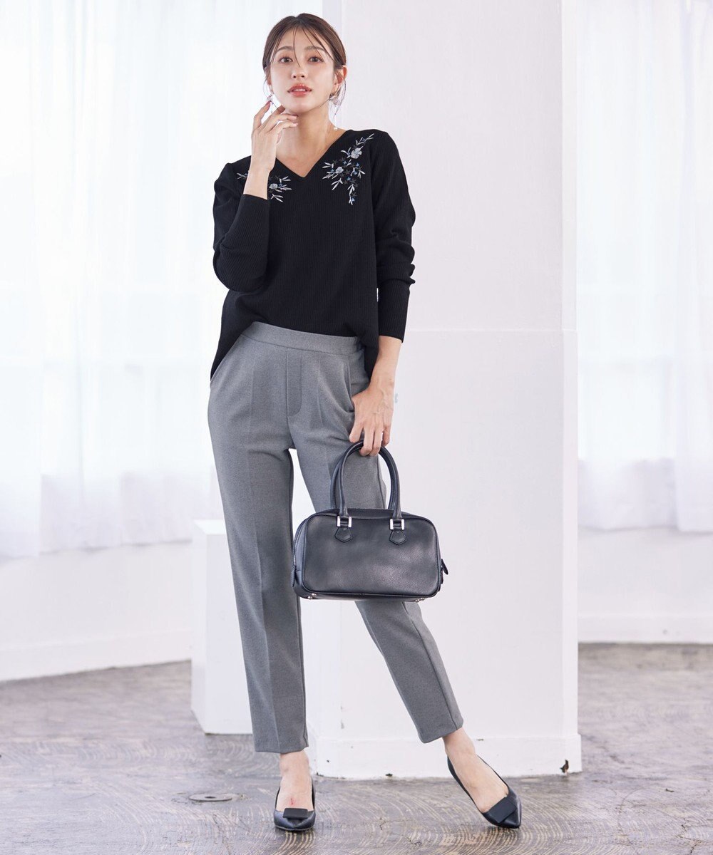 Tiaclasse 【GOLD LABEL・日本製・洗える】 カシミアタッチテーパードパンツ 